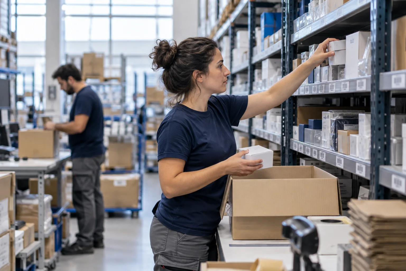 Preparación de pedidos ecommerce en un almacén logístico
